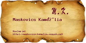 Maskovics Kamélia névjegykártya